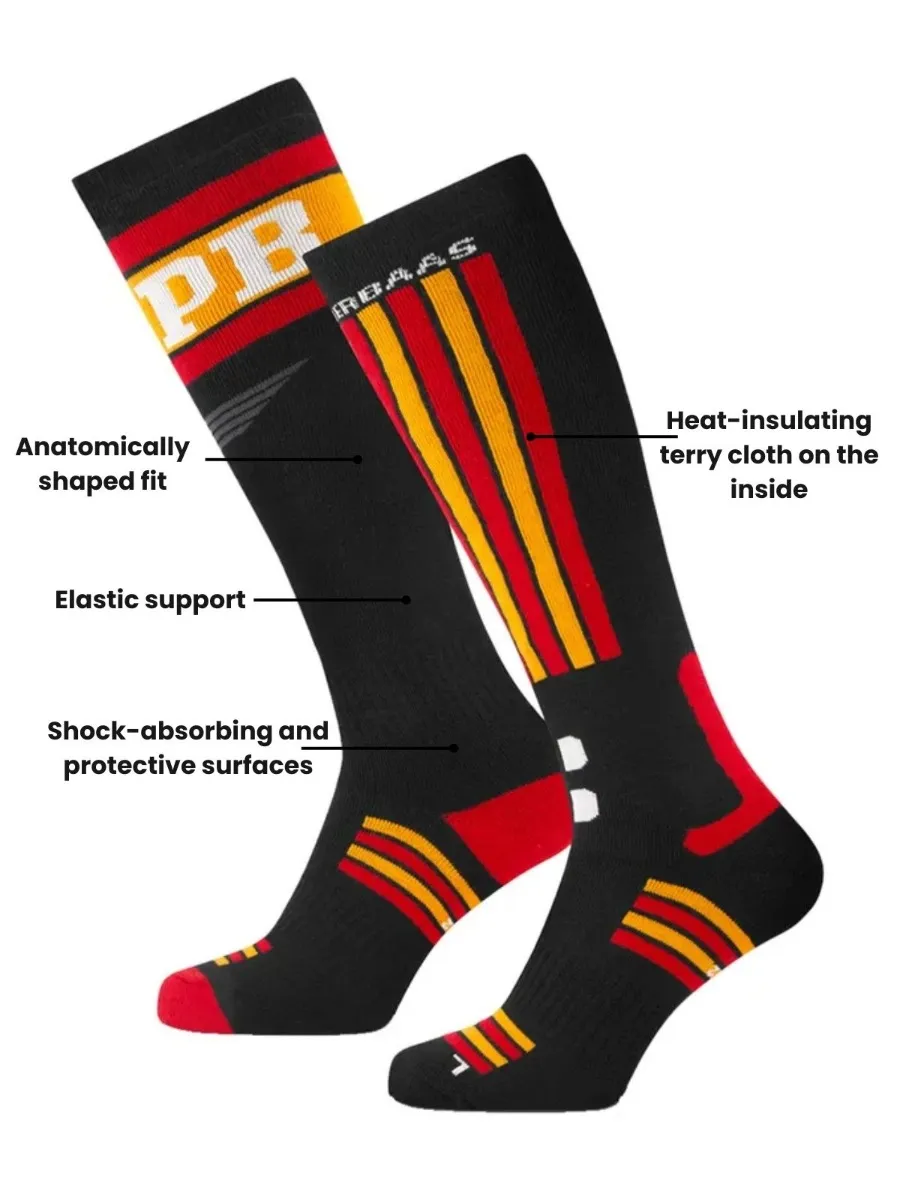 Poederbaas Skisokken 2-pack Swedish Black & Red