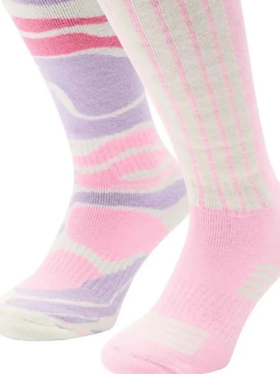 Poederbaas Skisokken Dames 2-pack Powder Rose