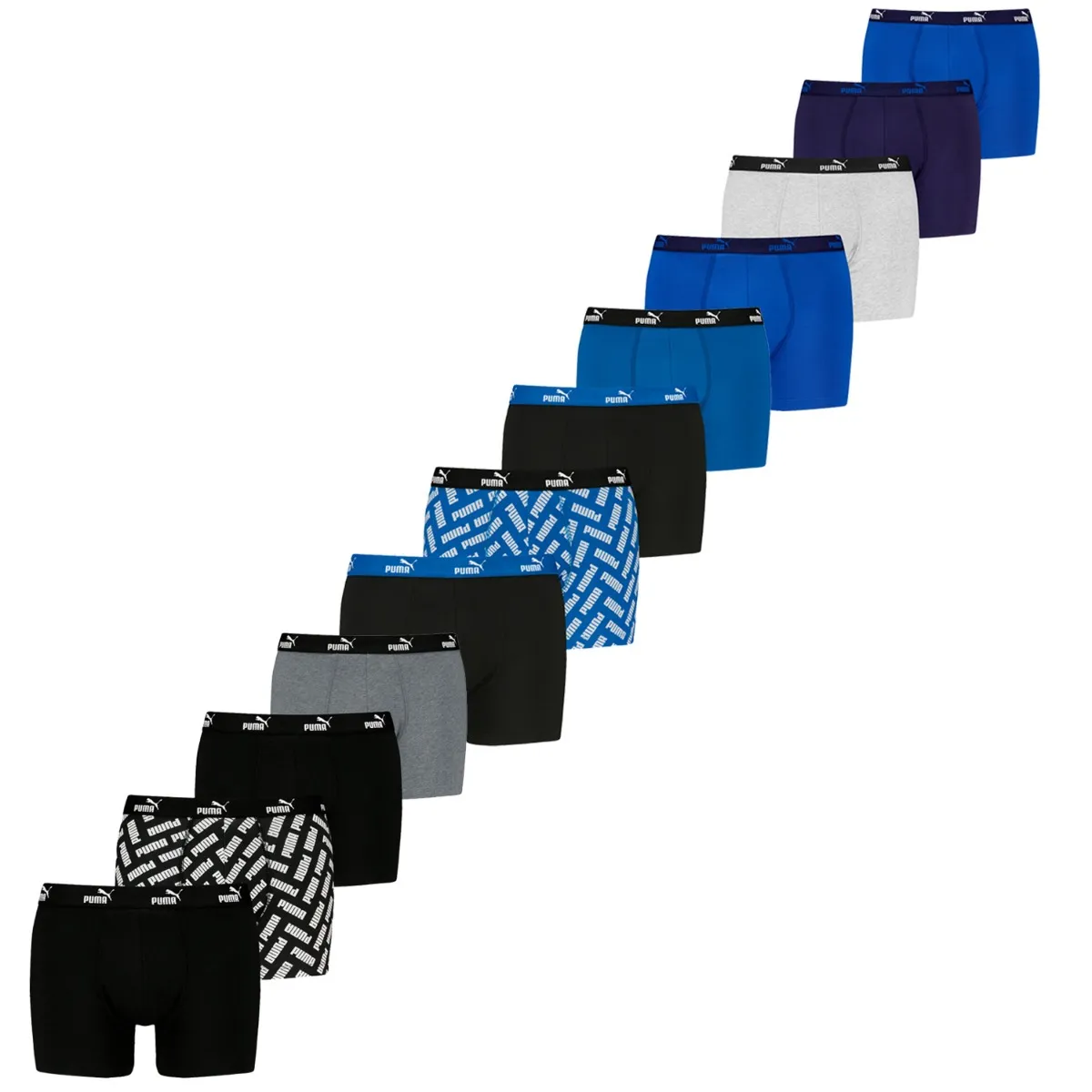 Puma Boxershorts Promo 12-pack Zwart / Blauw