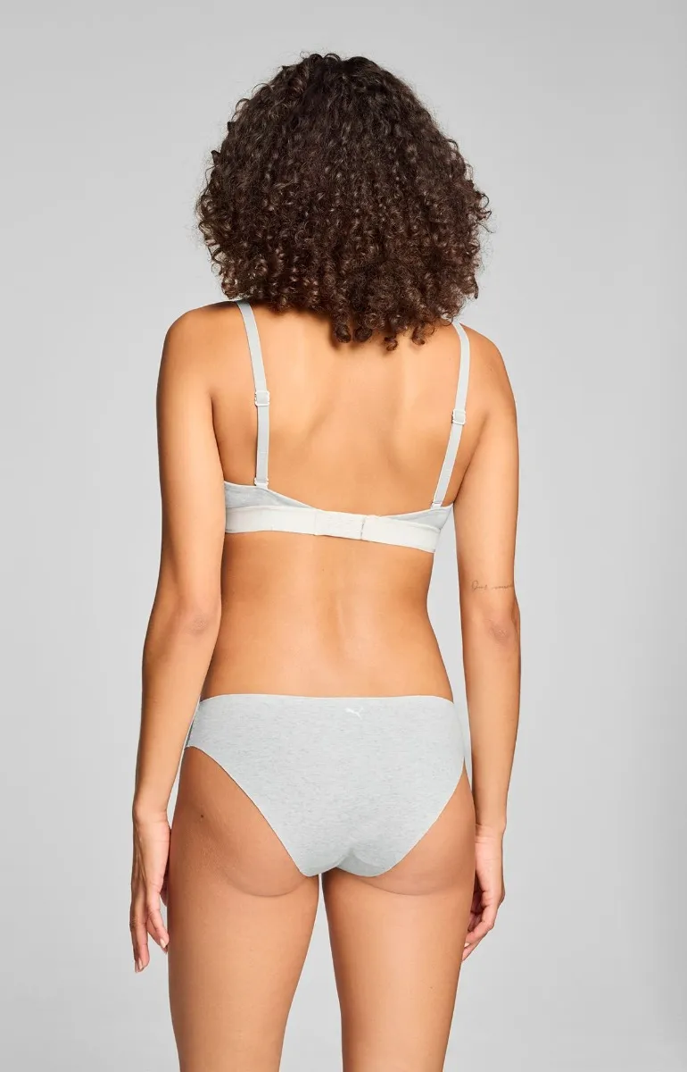 Puma Dames Briefs Invisible Cotton 2-pack Light Grey Melange