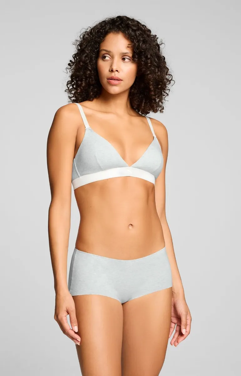 Puma Dames Mini Shorts Invisible Cotton 6-pack Light Grey Melange