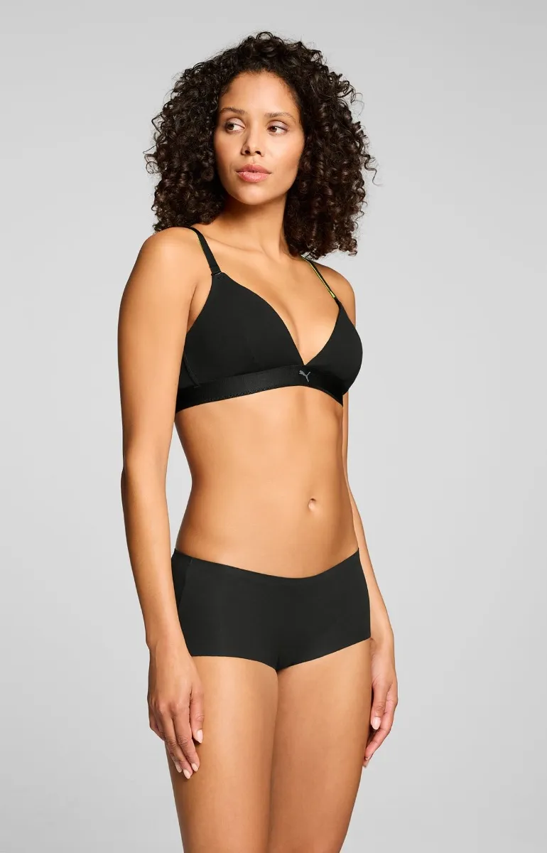 Puma Dames Mini Shorts Invisible Cotton 6-pack Zwart