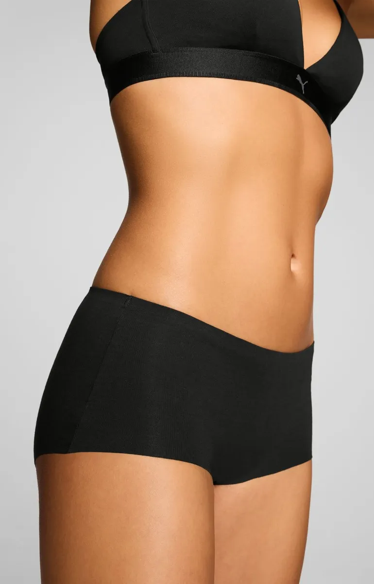 Puma Dames Mini Shorts Invisible Cotton 6-pack Zwart