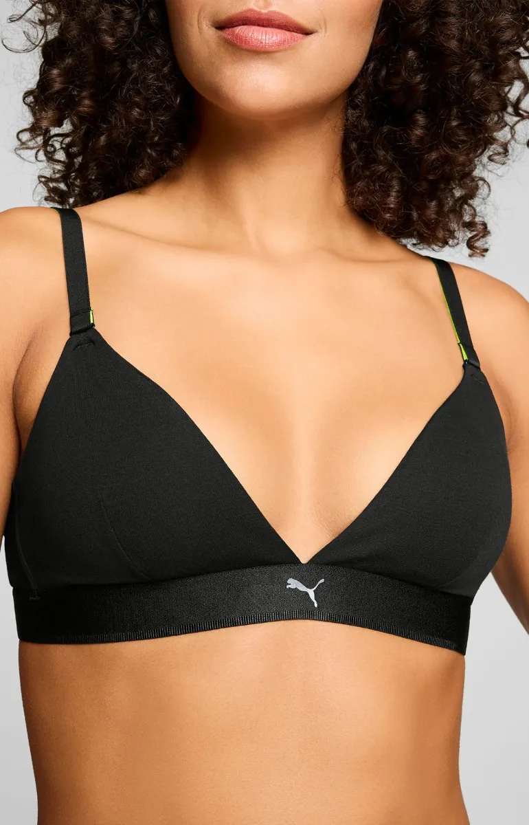 Puma Dames Sport Triangel Bralette 3D Knit Zwart