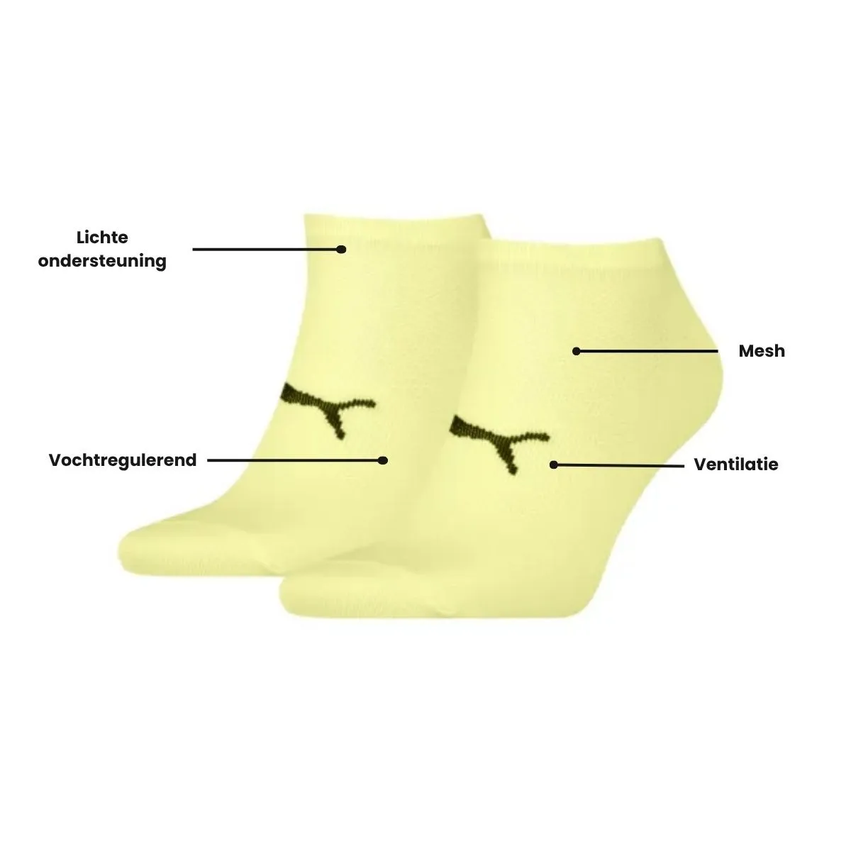 Puma Sport Sneakersokken Light 6-pack Geel