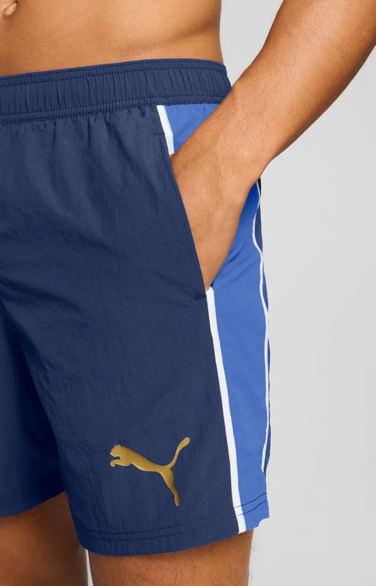 Puma Zwembroek Heren Mid Shorts Crinkle T7  Navy / Ultra Blue