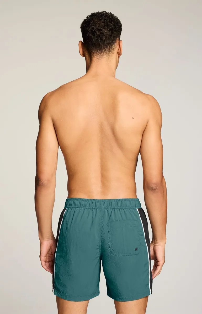 Puma Zwembroek Heren Mid Shorts Crinkle T7  Emerald Green / Zwart