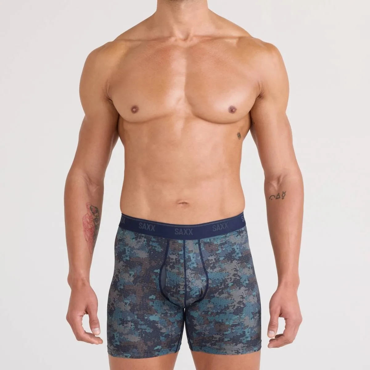 SAXX Boxershort Quest Quick-Dry Mesh - 2-pack - Matrix Camo / Zwart