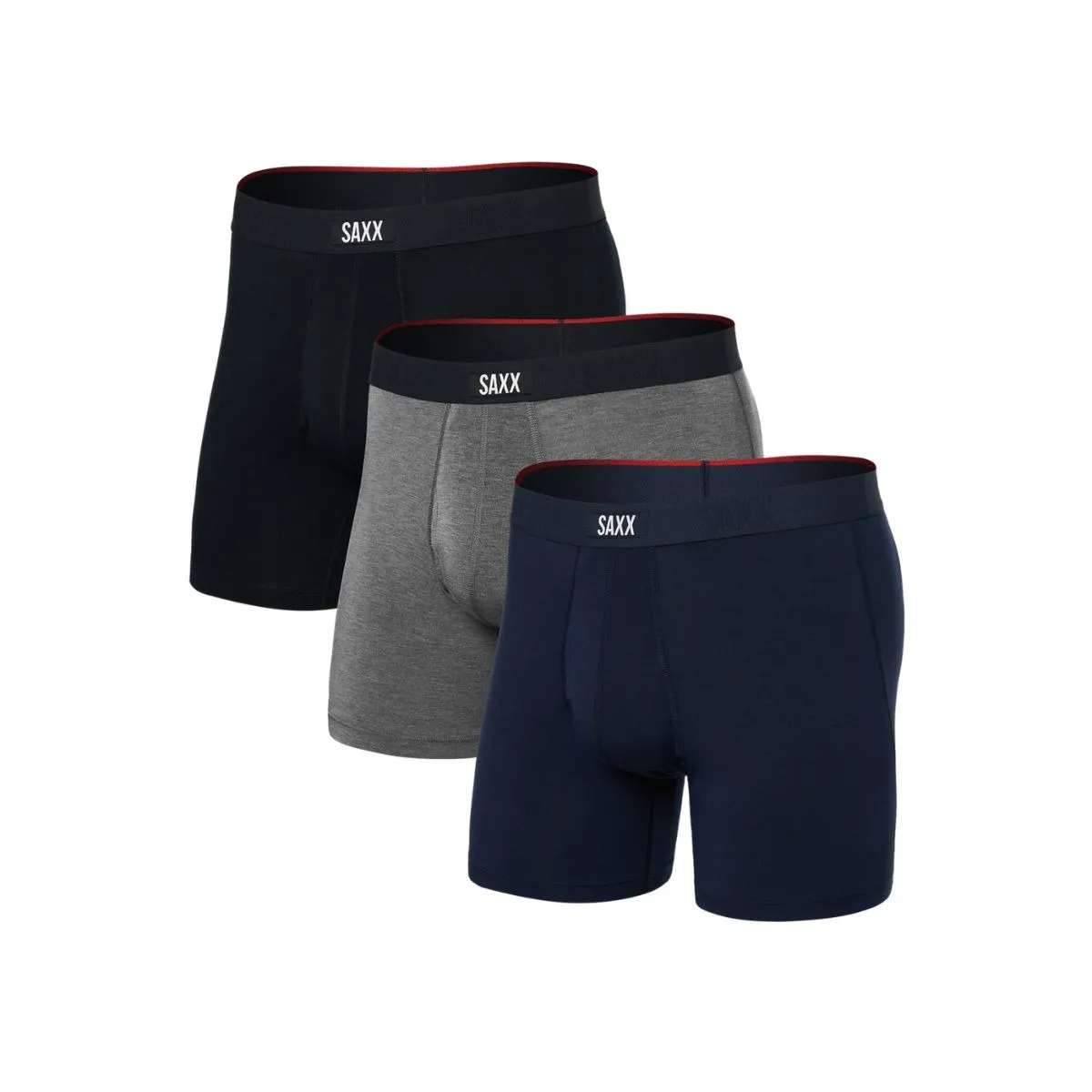 SAXX Boxershorts Vibe Xtra Soft Comfort - 3-pack - Zwart / Grijs / Navy