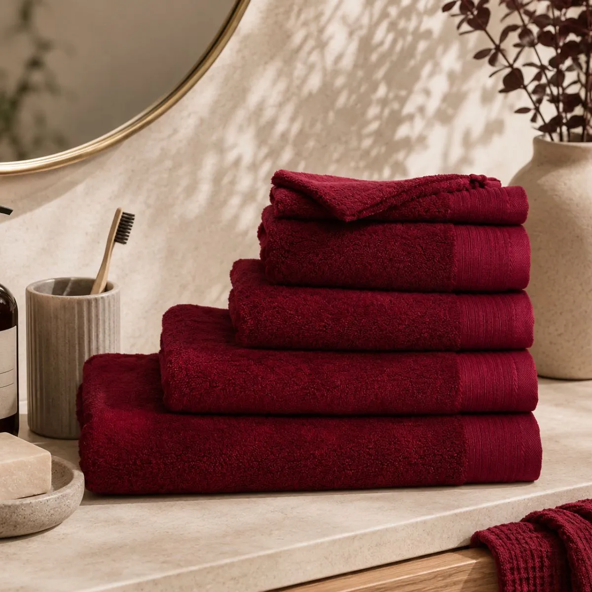 The One Badlaken Deluxe 100x180  550 gram Burgundy