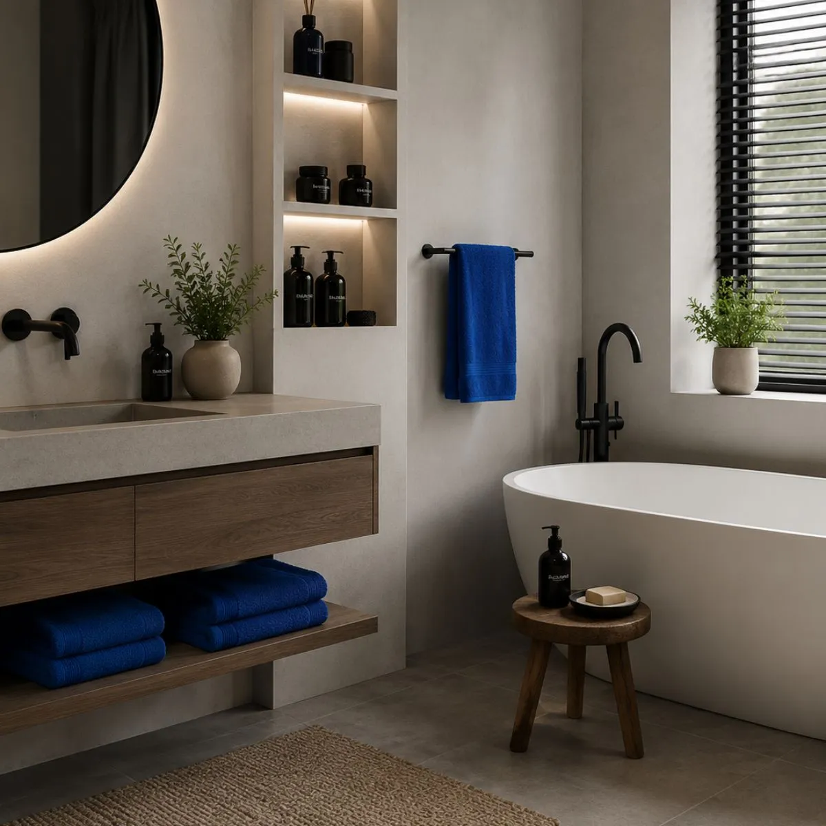 The One Badlaken 450 gram 100x180 cm Royal Blue