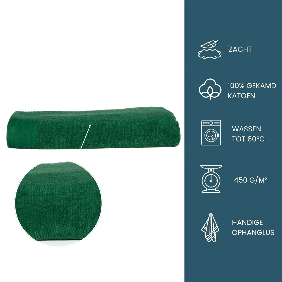 The One Badlaken 450 gram 100x180 cm Groen