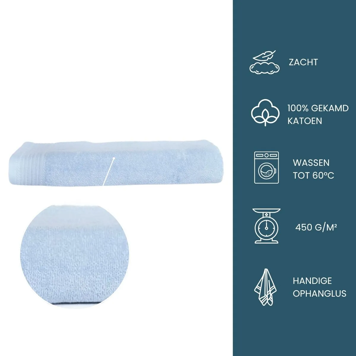 The One Badlaken 450 gram 100x180 cm Licht blauw