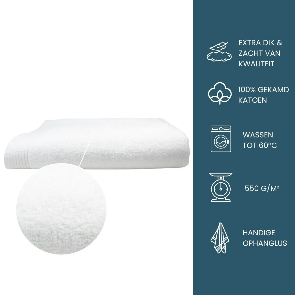 The One Badlaken Deluxe 100x180  550 gram Wit