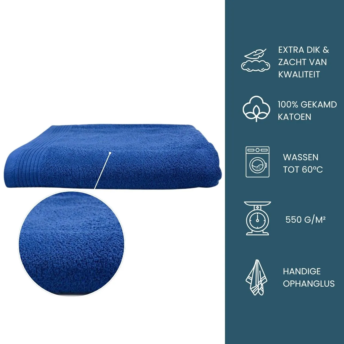 The One Badlaken Deluxe 100x180  550 gram navy