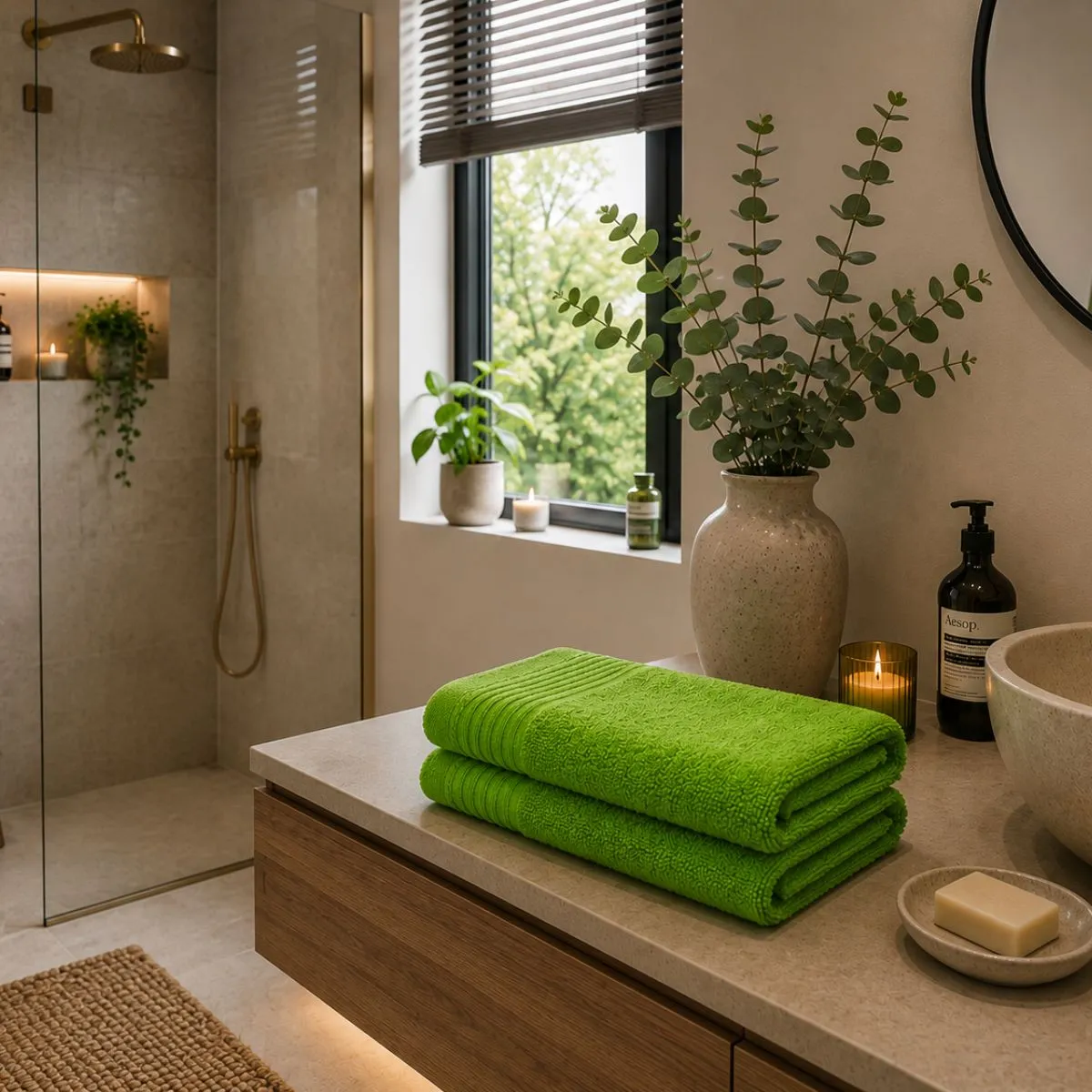 The One Badlaken 450 gram 100x180 cm Lime
