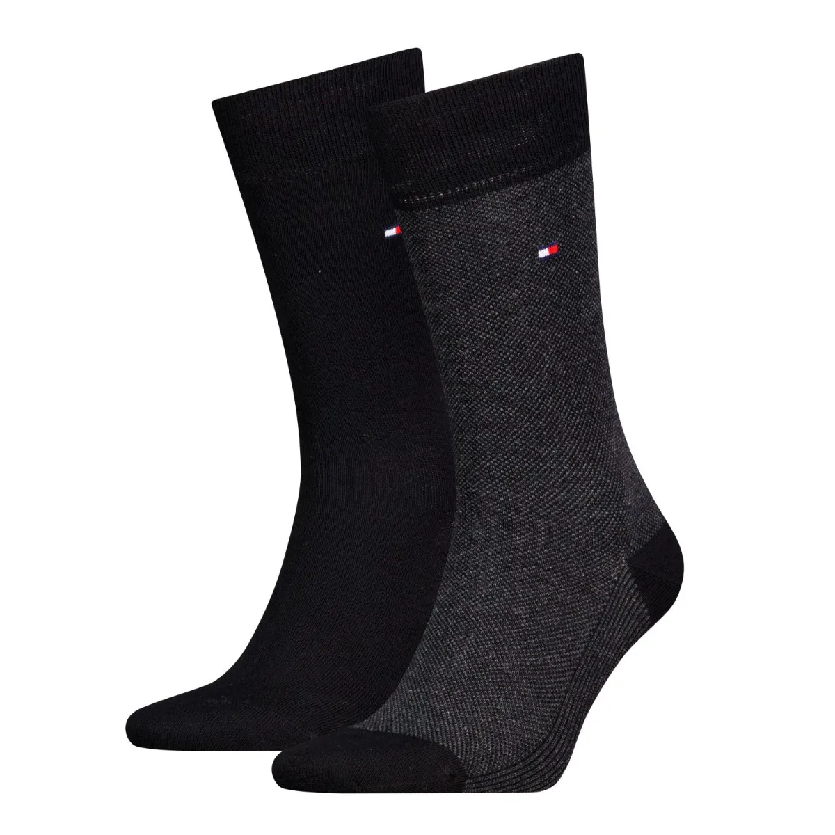 Tommy Hilfiger Sokken Heren Birdseye 2-pack Zwart