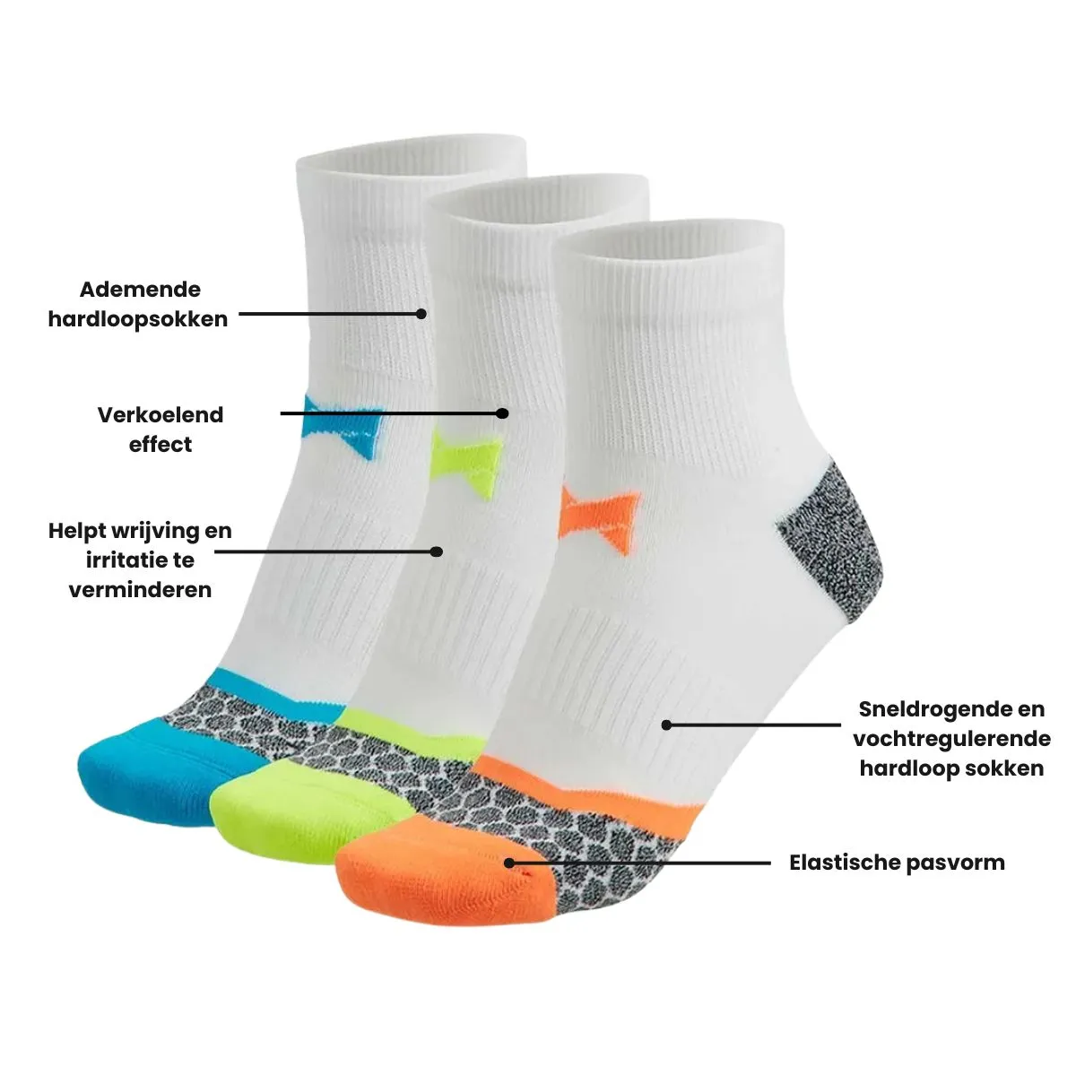 Xtreme Hardloop Sokken 9-pack Multi White