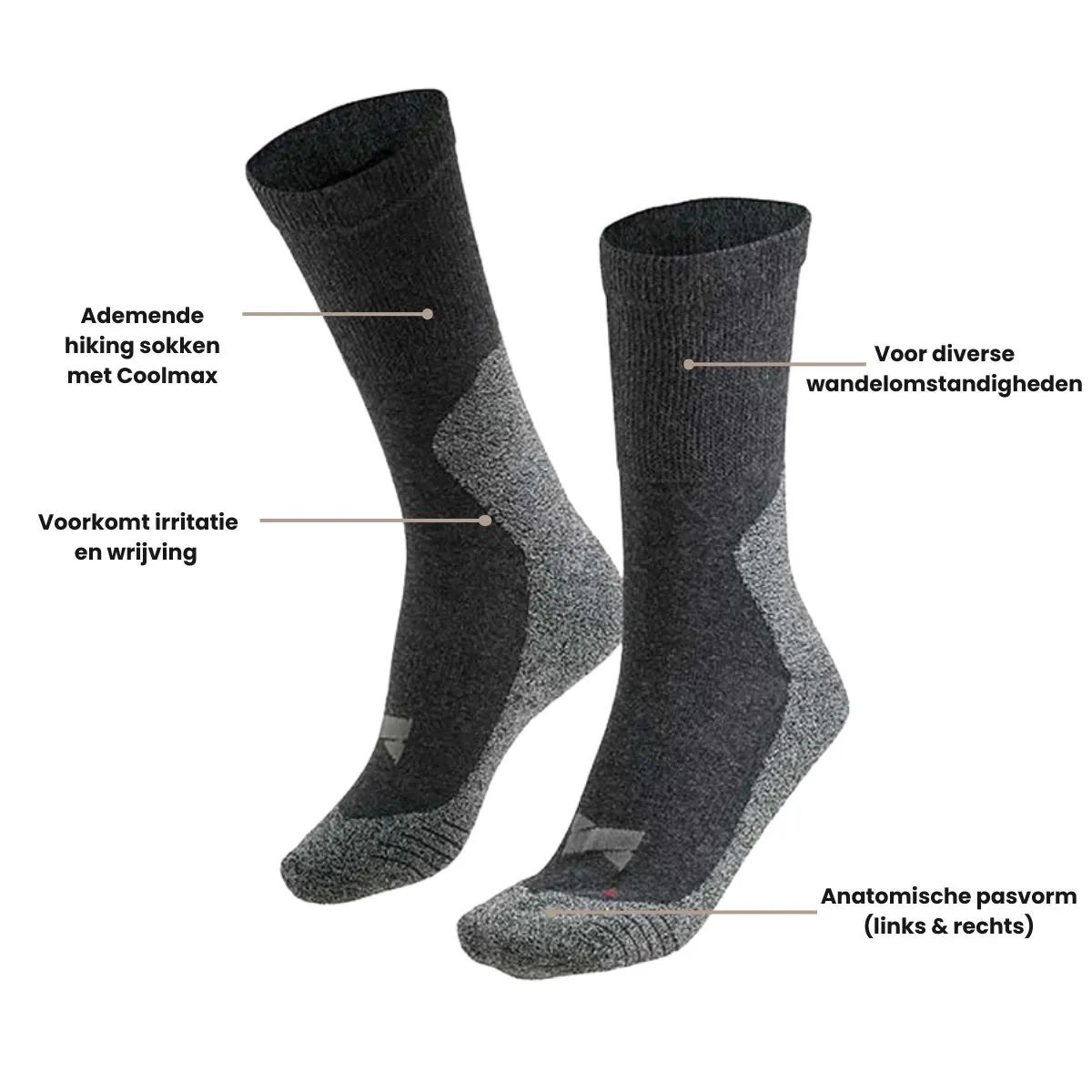 Xtreme Hiking Sokken 6-pack Multi Antraciet