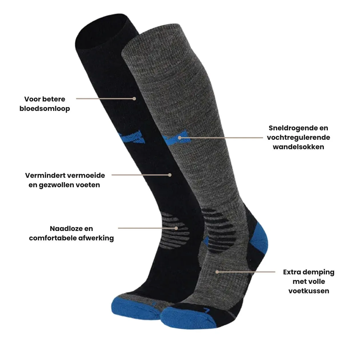 Xtreme Outdoor Sokken Compressie 2-pack Multi Grey