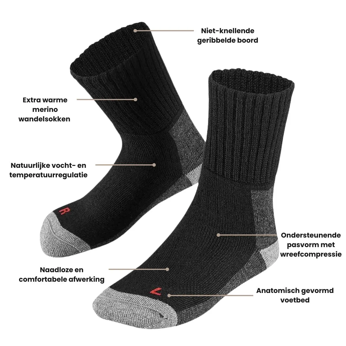 Xtreme Wandelsokken Extra Warm 1-pack Multi Black