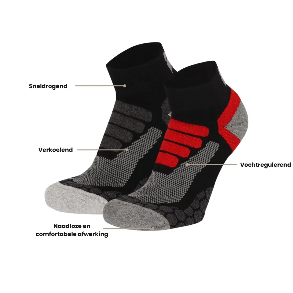 Xtreme Wandelsokken Quarter 6-pack Multi Black