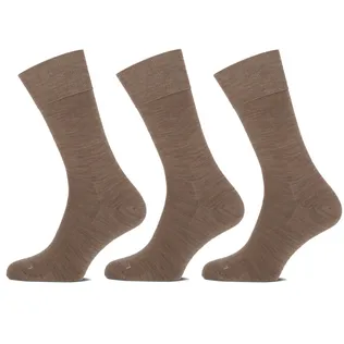 Basset Merinowollen Sokken Casual 3-pack Beige