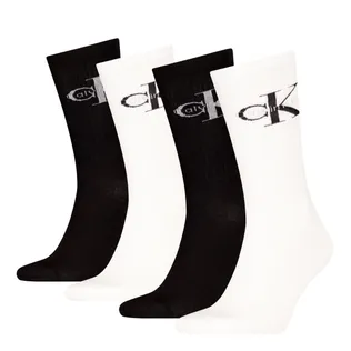 Calvin Klein Sokken Giftbox Heren Monologo 4-pack Wit/Zwart