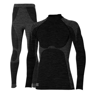 Heatkeeper Thermoset Heren Premium - Thermoshirt + Thermo Legging - Zwart Melange