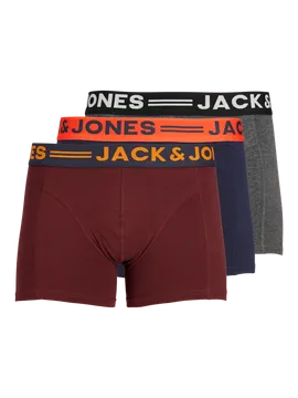 Jack & Jones Boxershorts JACLICHFIELD Trunks 3-pack Burgundy