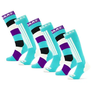 Poederbaas Skisokken 6-pack Striped Mint