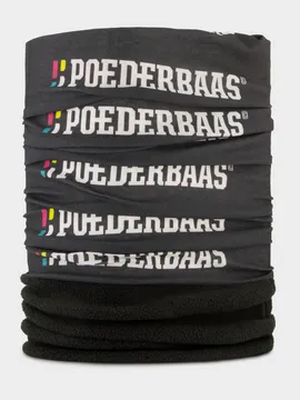Poederbaas Nekwarmer Zwart Logo