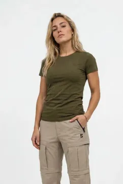 Poederbaas Outdoor T-Shirt Dames SOLX Merinowol Olive Green