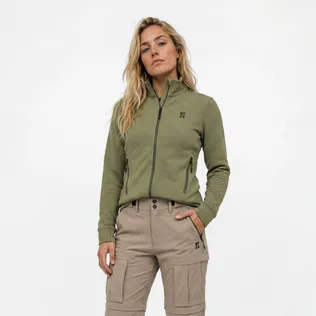 Poederbaas Outdoor Vest Dames Waffle Jacket Olive Green