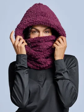 Poederbaas Balaclava Dames Fluffy Bordeaux