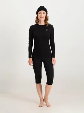 Poederbaas Thermoset Dames Lightweight - Thermoshirt + Thermolegging - Zwart