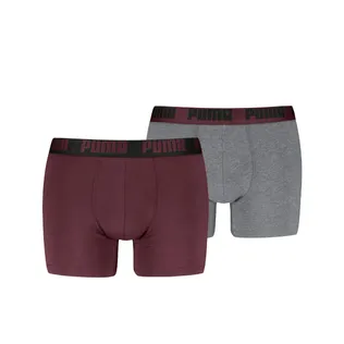 Puma Boxershorts Everyday Basic 2-pack Burgundy / Grey Melange