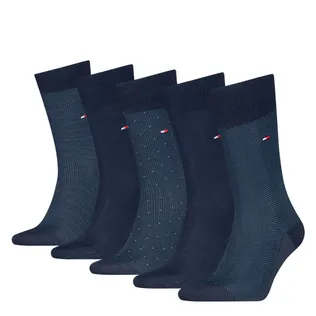 Tommy Hilfiger Sokken Giftbox Heren Herringbone Dot 5-pack Navy