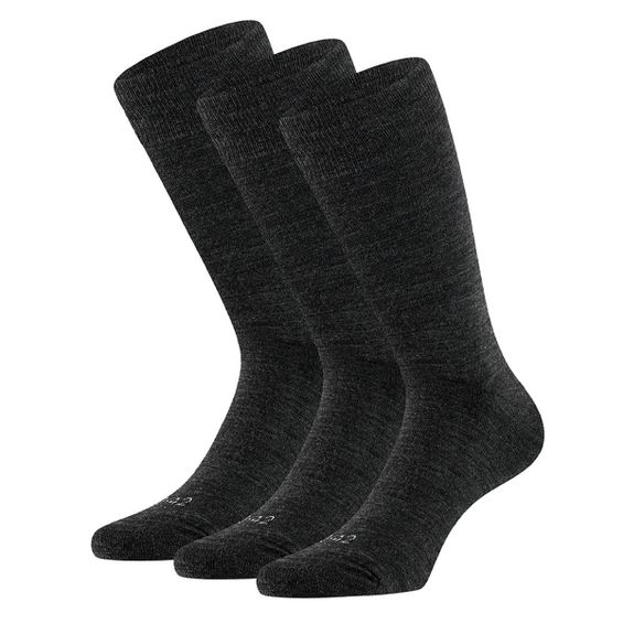 Apollo Merinowollen Sokken Badstof Zool 3-pack Antraciet