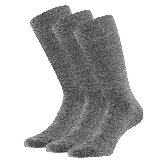 Apollo Merinowollen Sokken Badstof Zool 3-pack Medium Grey Melange