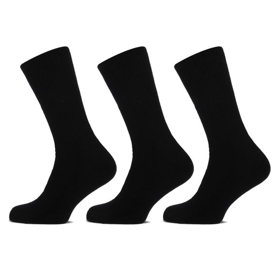 Basset Merinowollen Sokken Comfort 3-pack Zwart