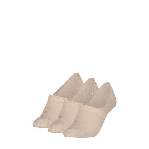 Calvin Klein Footies Dames Mid Cut 3-pack Beige