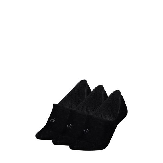 Calvin Klein Footies Dames Mid Cut 3-pack Zwart