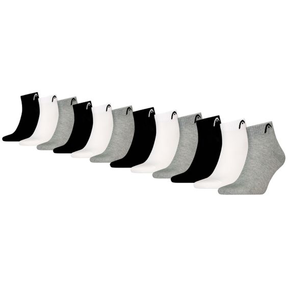 HEAD Quartersokken Training 12-pack Grijs / Wit / Zwart