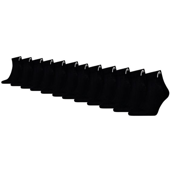 HEAD Quartersokken Training 12-pack Zwart