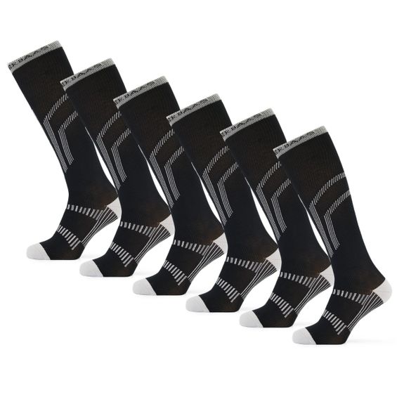 Poederbaas Skisokken Lightweight 6-pack Zwart