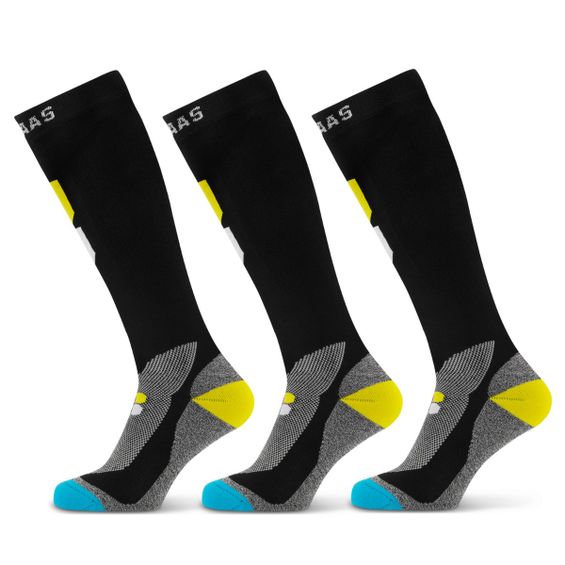 Poederbaas Skisokken Technical Bamboo Freeride 3-pack Zwart