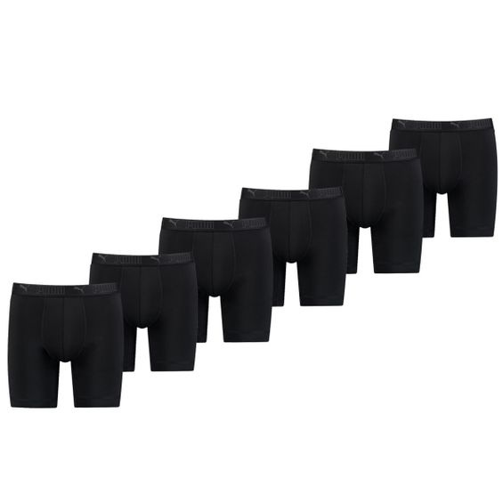 Puma Sport Boxershorts Microfiber Long 6-pack Zwart