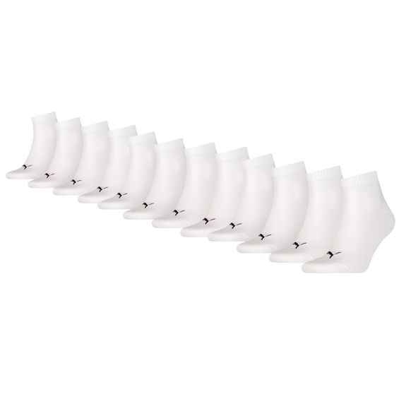 Puma Quarter Sokken Plain 12-pack Wit