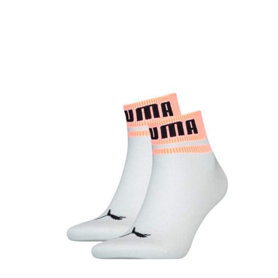 Puma Quarter Sokken New Heritage 2-pack Wit / Oranje